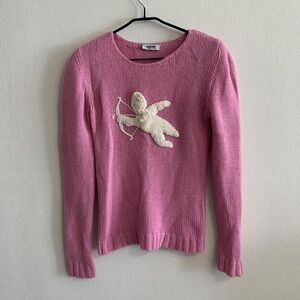 Moschino Pink Sweater with Cream Bear Accent